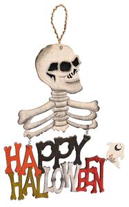 Happy Halloween Skull Hanging Plaque MultiColoured