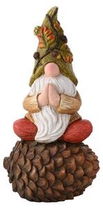 Autumn Gnome Sat on Pinecone Indoor Outdoor Ornament