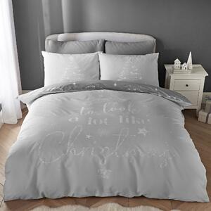 Catherine Lansfield A Lot Like Christmas Reversible Duvet Cover and Pillowcase Set Grey