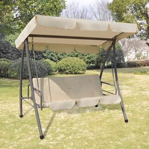 Outdoor Swing Chair with Canopy Sand White