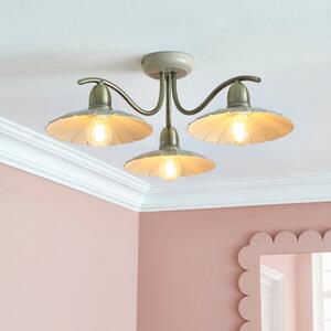 Maya Scallop 3 Light Semi Flush Ceiling Light