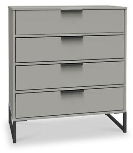Hudson Contemporary 4 Drawer Chest in Grey White Black or Olive for Bedroom | Roseland Furniture