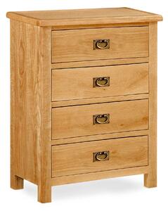 Lanner Oak Tall Chest of 4 Drawers, Bedroom Storage Chest | Roseland Furniture