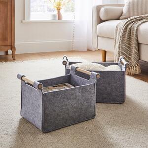 Set of 2 Felt Fabric Storage Box