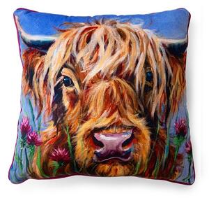 The Art Group Louise Brown Highlander Velvet Square Cushion