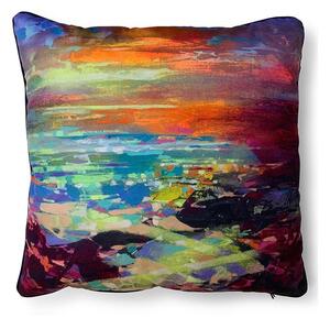 The Art Group Scott Naismith Fractal Coast Velvet Square Cushion