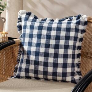 Yard Barton Check Cotton Square Cushion