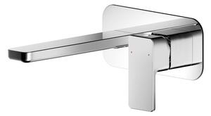 Windon Wall Mounted 2 Tap Hole Basin Mixer Tap with Plate