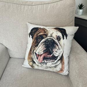 Christine Varley British Bulldog Square Cushion