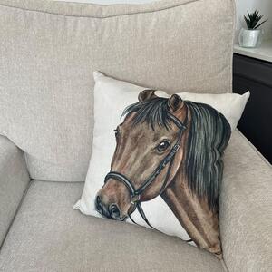 Christine Varley Pale Brown Bay Horse Square Cushion