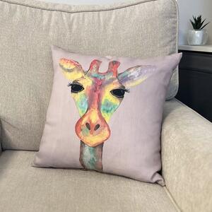 Daro Pink Giraffe Square Cushion