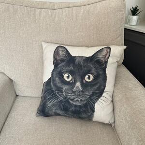 Christine Varley Black Cat Square Cushion