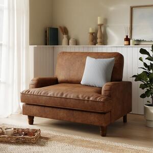 Beatrice Relaxed Faux Leather Snuggle Sofa