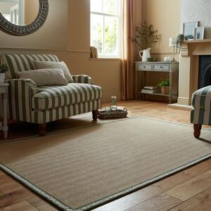 Embroidered Herringbone Border Rug