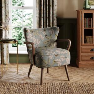 Eliza Flatweave Arboretum Print Wooden Armchair