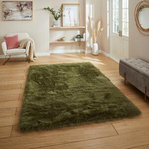 Polar Plush Shaggy Rug Olive Green