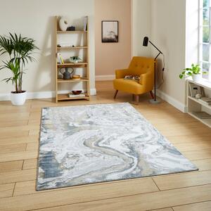 Tidal TL837 Metallic Effect Yarn Rug Silver Beige