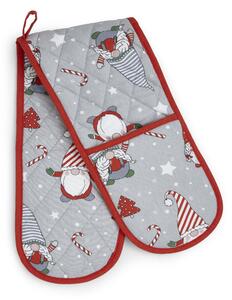 Catherine Lansfield Kitchen Christmas Gnomes Cotton 70cm x 80cm Oven Glove Red