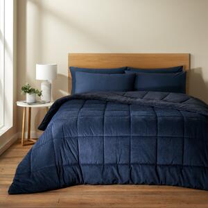 Catherine Lansfield Cosy Cord 6.5 Tog Coverless Comforter 200cm x 220cm Bedspread Navy