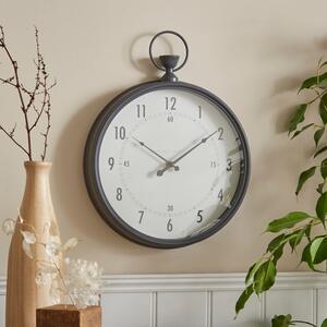 Pewter Vintage Pocket Watch Indoor Outdoor Wall Clock