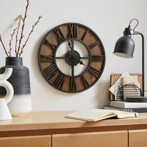 Fulton Industrial Skeleton Wall Clock