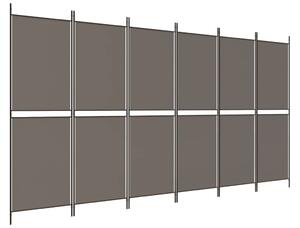 6-Panel Room Divider Anthracite 300x220 cm Fabric