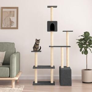 Cat Tree with Sisal Scratching Posts Dark Grey 180 cm