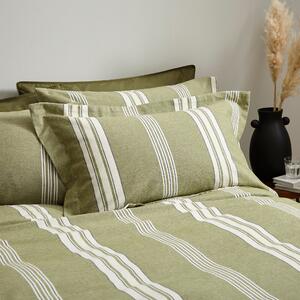 Pensford Stripe Oxford Pillowcase Olive