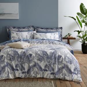 Tropical Palm Leaf Duvet Cover & Pillowcase Set Folkstone Blue