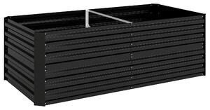 Outsunny Raised Beds for Garden, Galvanised Steel Outdoor Planters with Multi-reinforced Rods, 180 x 90 x 59 cm, Black