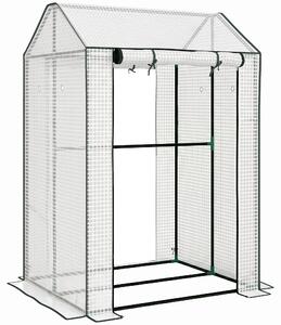 Outsunny Green House, Mini Greenhouse with 2 Roll-up Doors, Vent Holes and Reinforced Cover, 100 x 80 x 150cm