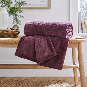 Leila Leaf Fleece Throw Blanket 130cm x 170cm