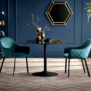 Nero 80cm Dining Table Table with 2 Lima Dining Chairs