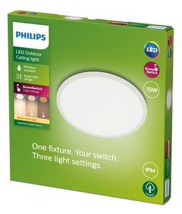 Philips Warm White Superslim Integrated LED Outdoor Flush Ceiling Light