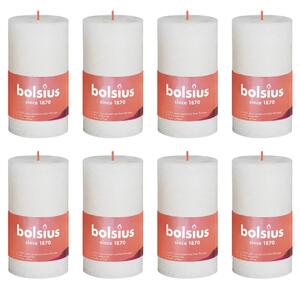 Bolsius Rustic Pillar Candles Shine 8 pcs 100x50 mm Soft Pearl