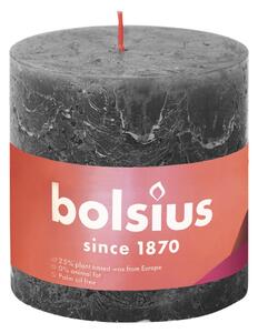 Bolsius Rustic Pillar Candles Shine 3 pcs 100x100 mm Stormy Grey