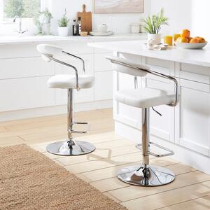 Houston Adjustable Height Swivel Bar Stool, Faux Leather