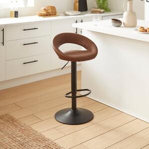 Knox Adjustable Height Swivel Bar Stool, Faux Leather