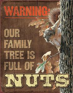 Metal sign Family Tree - Nuts, (32 x 41 cm)