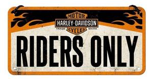 Metal sign Harley-Davidson - Riders Only, (20 x 10 cm)