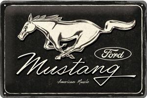 Metal sign Ford - Mustang - Logo Black, (30 x 20 cm)