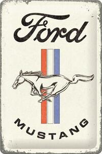 Metal sign Ford - Mustang - Horse & Stripes, (20 x 30 cm)