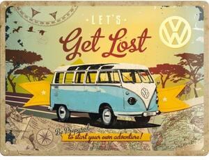 Metal sign Volkswagen VW - T1 - Let's Get Lost, (40 x 30 cm)