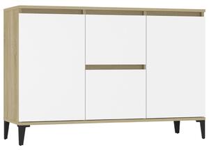 Sideboard White and Sonoma Oak 104x35x70 cm Engineered Wood