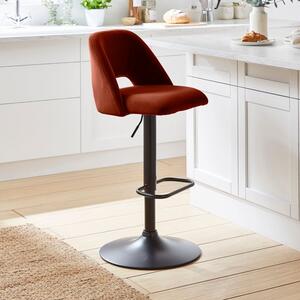 Jonas Adjustable Height Bar Stool, Velvet