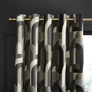 Alvin Geometric Jacquard Eyelet Curtains