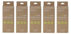 EKO Compostable Food Waste Bags 3-6L, 5 x Rolls of 20 Bags Green