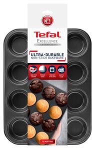 Tefal Excellence Aluminium Non-Stick Muffin Tray, 12 Cups