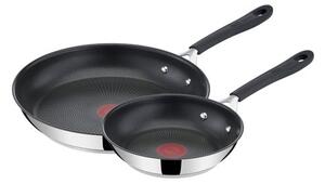 Jamie Oliver by Tefal Quick & Easy Stainless Steel Frying Pan Twin Pack, 20cm, 28cm