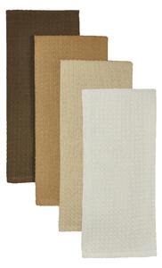 Isabelle Waffle Pack of 4 Tea Towels Neutrals Natural